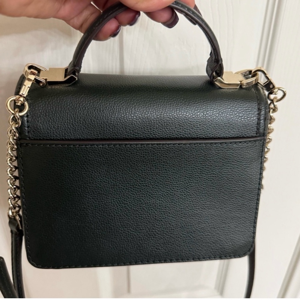 Kate Spade Dark Green Leather Shoulder Bag with Gold Accents - Picture 2 of 4